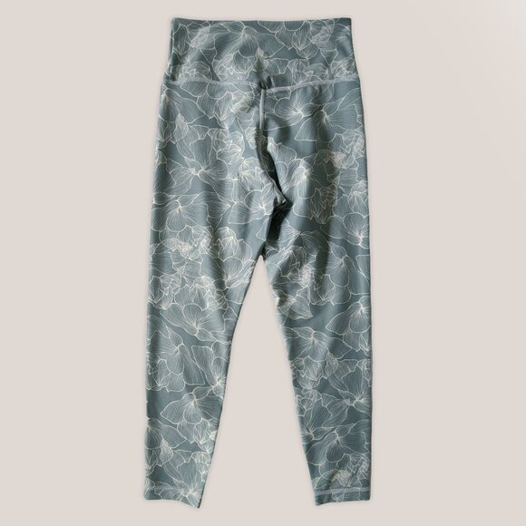 BALANCE COLLECTION Teal Green Floral Athletic Yoga Leggings Athleisure Yoga - Picture 2 of 5